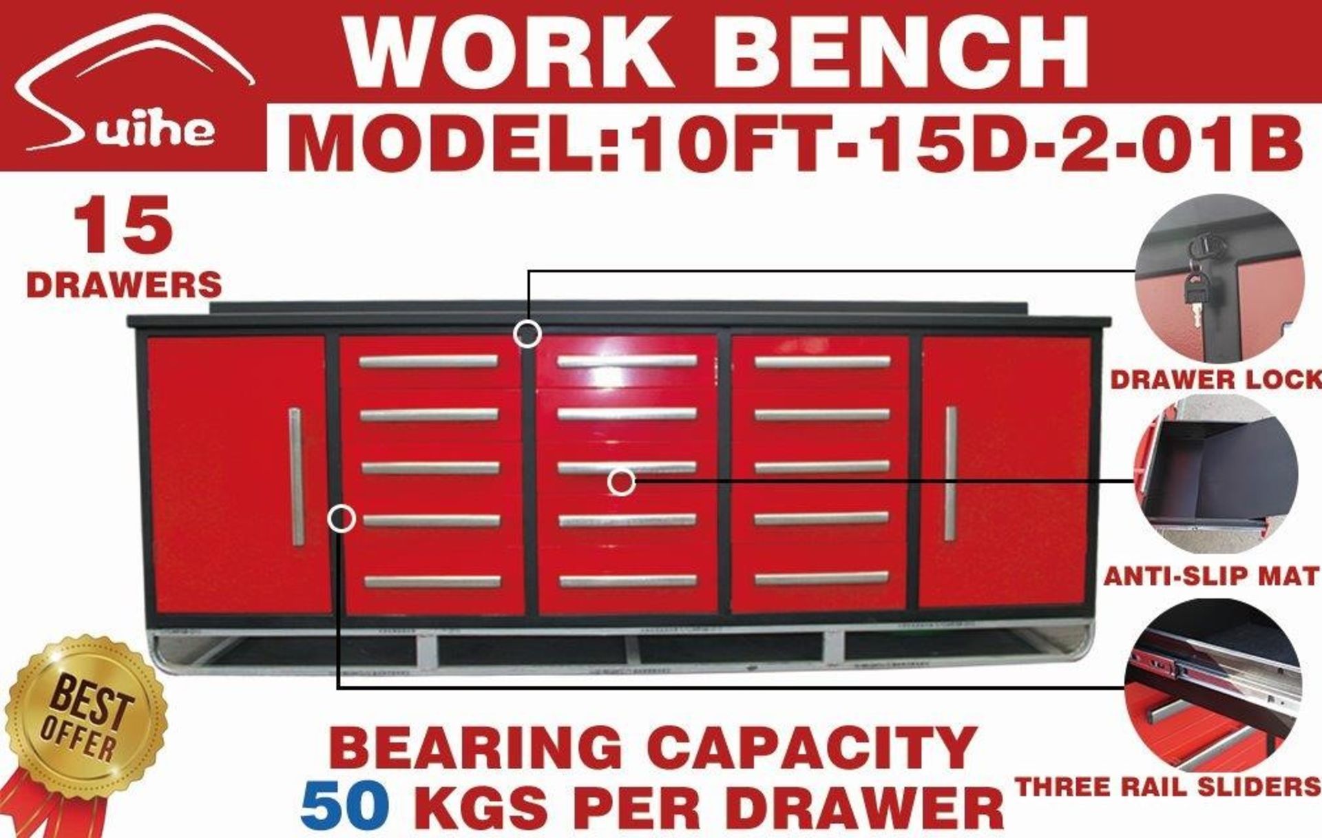 STEELMAN Work Bench/ 10FT-15D-2