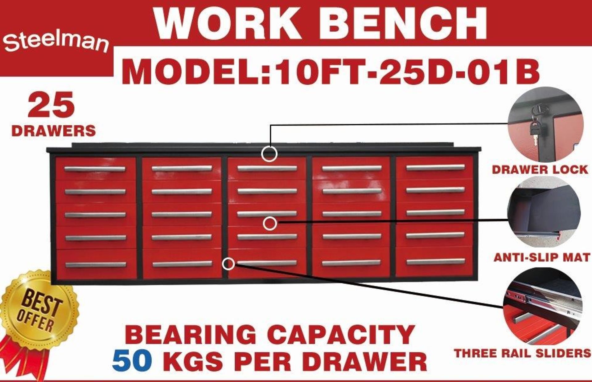 STEELMAN Work Bench / 10FT-25D