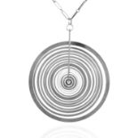 A MODERNIST PENDANT 'HOPEAKKU SILVER MOON' BY TAPIO WIRKKALA 1973 in sterling silver, designed as