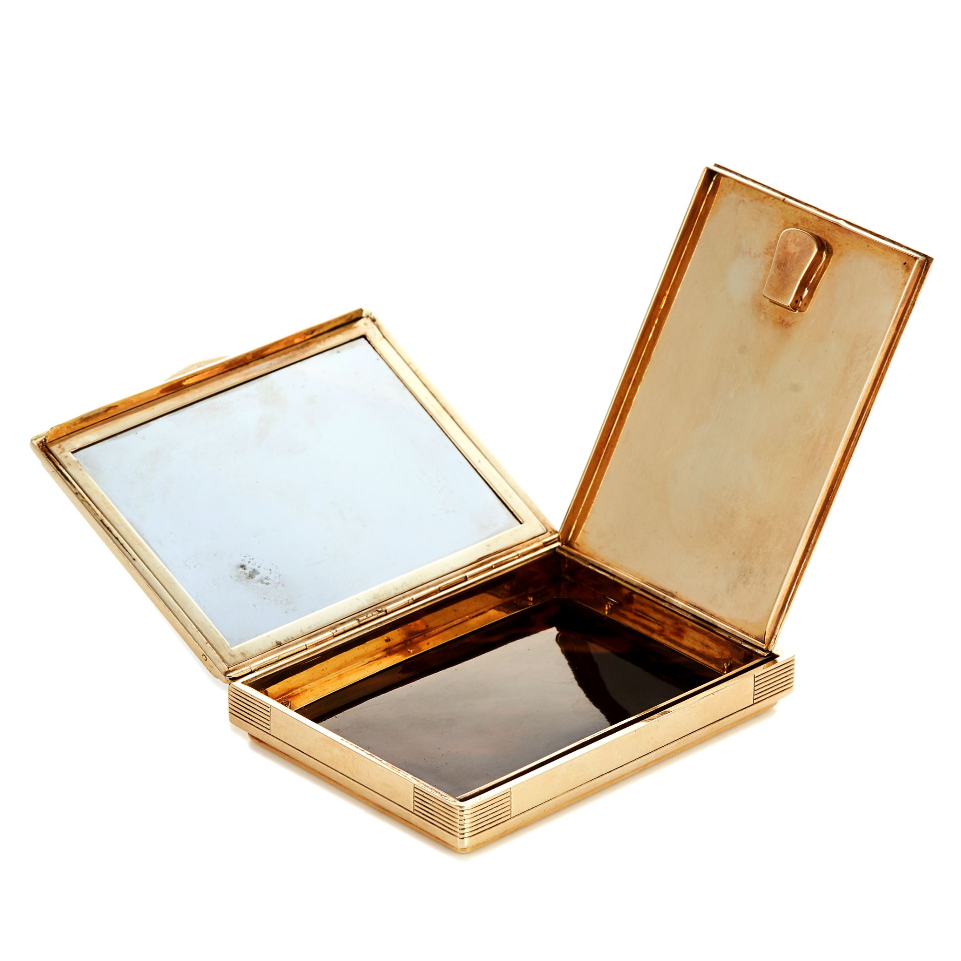 AN ANTIQUE LACQUE BURGAUTÃ‰ CHINOISERIE VANITY CASE, CARTIER CIRCA 1920 in high carat yellow gold, - Bild 3 aus 3