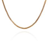 AN ANTIQUE FANCY LINK CHAIN NECKLACE, 19TH CENTURY in high carat yellow gold, the fancy belcher