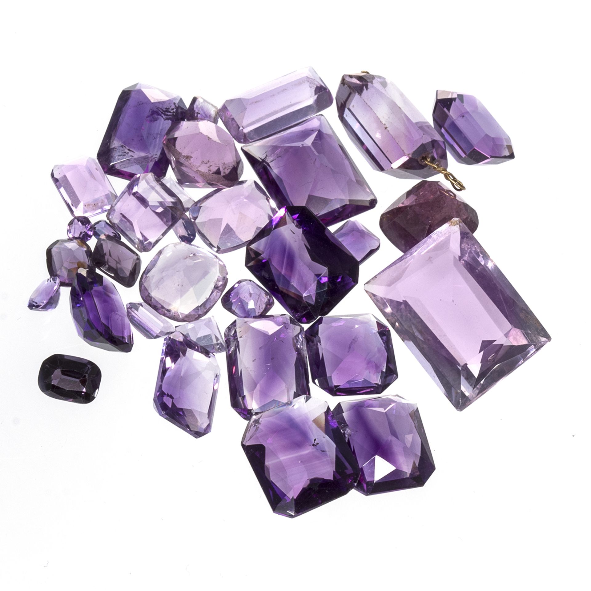 A 110.0 CARAT PARCEL OF AMETHYSTS variously shaped and sized, up to 17.25 carats.