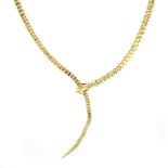 AN ARTICULATED SNAKE / SERPENT NECKLACE, ELSA PERETTI, TIFFANY & CO in 18ct yellow gold, the