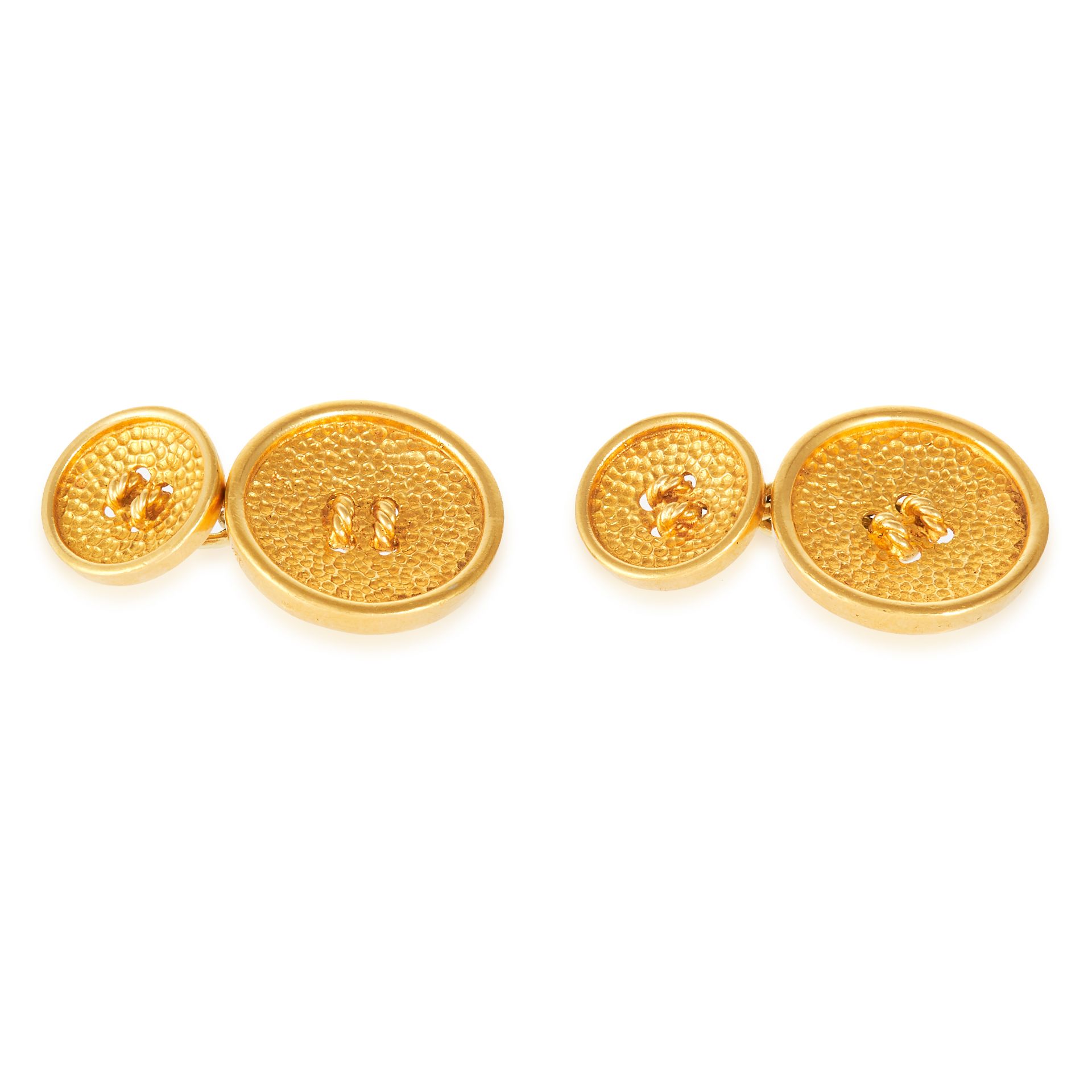 A PAIR OF VINTAGE GOLD CUFFLINKS, POMELLATO, CIRCA 1980 in 18ct yellow gold, the double button