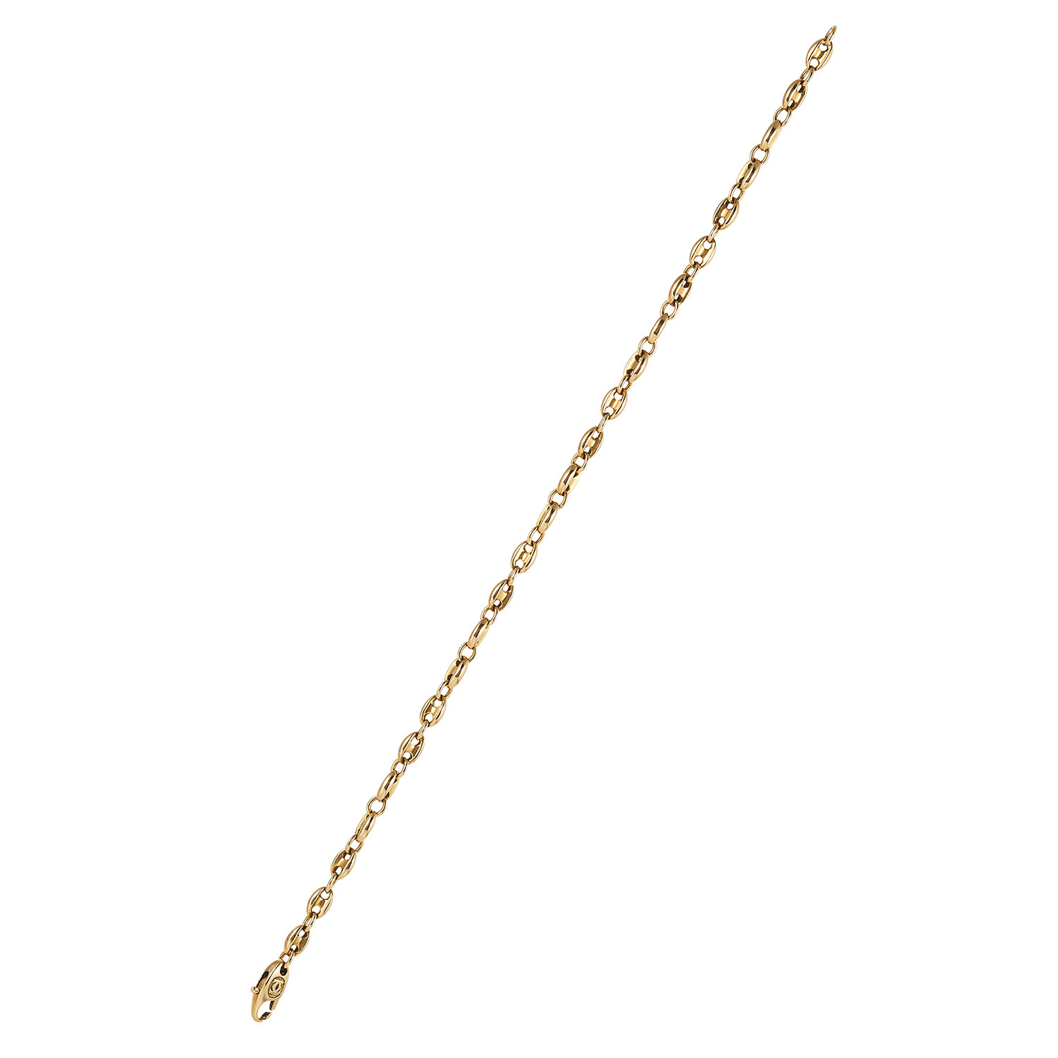 A VINTAGE GOLD LINK BRACELET, CARTIER in 18ct yellow gold, signed Cartier and numbered, stamped 750,