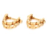 A PAIR OF CUFFLINKS BY CARTIER in 18ct yellow gold, with tapered designs, signed Cartier and