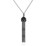 A SILVER TASSEL PENDANT AND CHAIN, STEPHEN WEBSTER in silver, comprising of a jewelled pendant