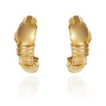 A PAIR OF VINTAGE COUGAR EARRINGS, CARTIER in 18ct yellow gold, designed in iconic cougar motif,
