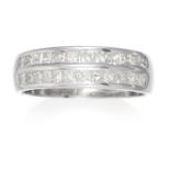 A 1.70 CARAT DIAMOND ETERNITY RING in 18ct white gold, set with two rows of princess cut diamonds
