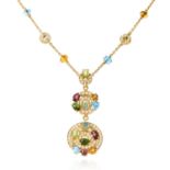 A GEM-SET ASTRAL 'CONCENTRICA' NECKLACE, BULGARI in 18ct yellow gold, set with round cut diamonds