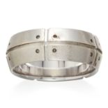 A WHITE GOLD BAND RING, TIFFANY & CO, 2002 in 18ct white gold, comprising of thick band with rivet