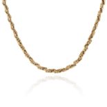 A GOLD FANCY LINK CHAIN in yellow gold, formed of fancy links, 38.5cm, 20.2g.