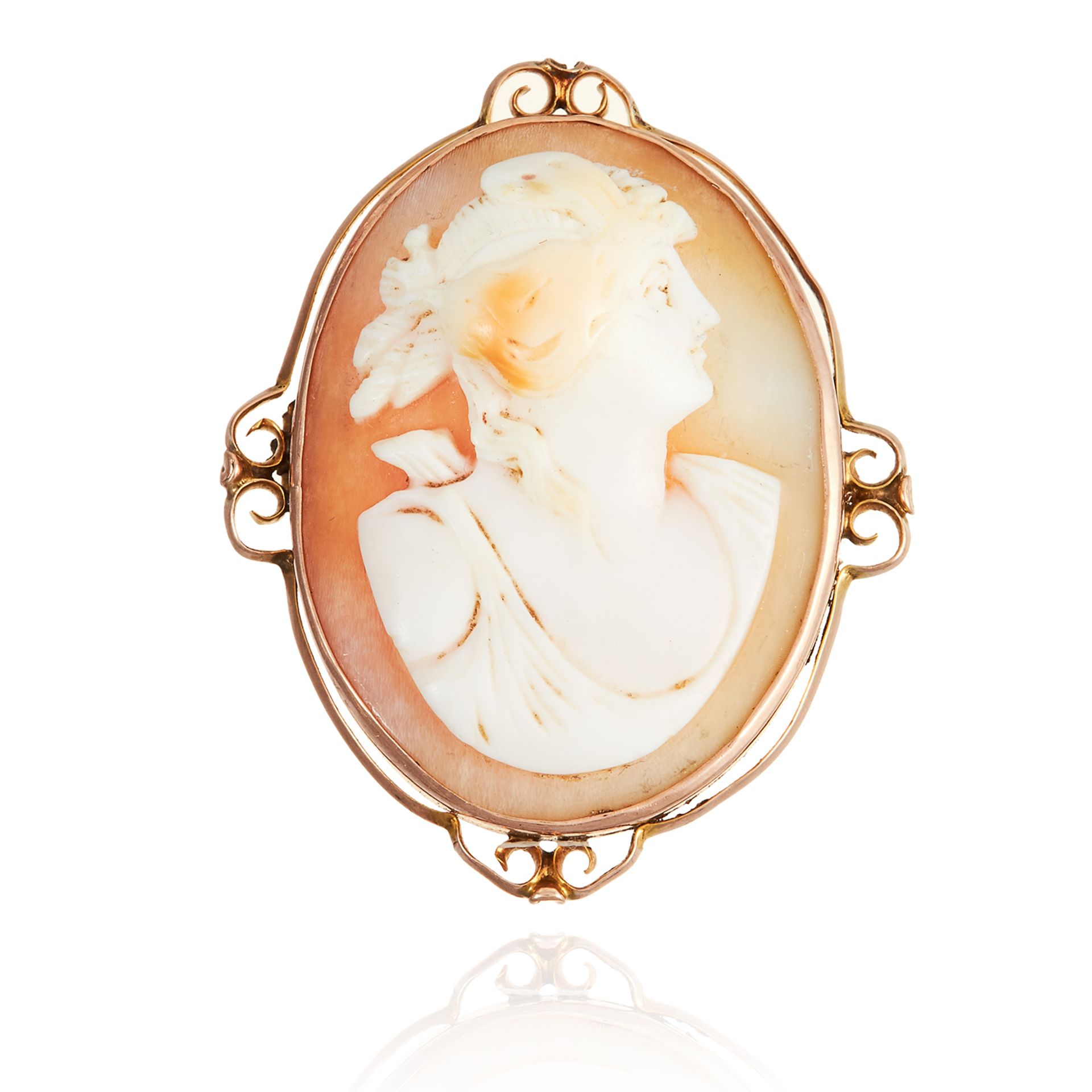 TWO ANTIQUE CARVED CAMEO BROOCHES the smaller mounted in gold the larger in silver, 4.8cm and 3.6cm,