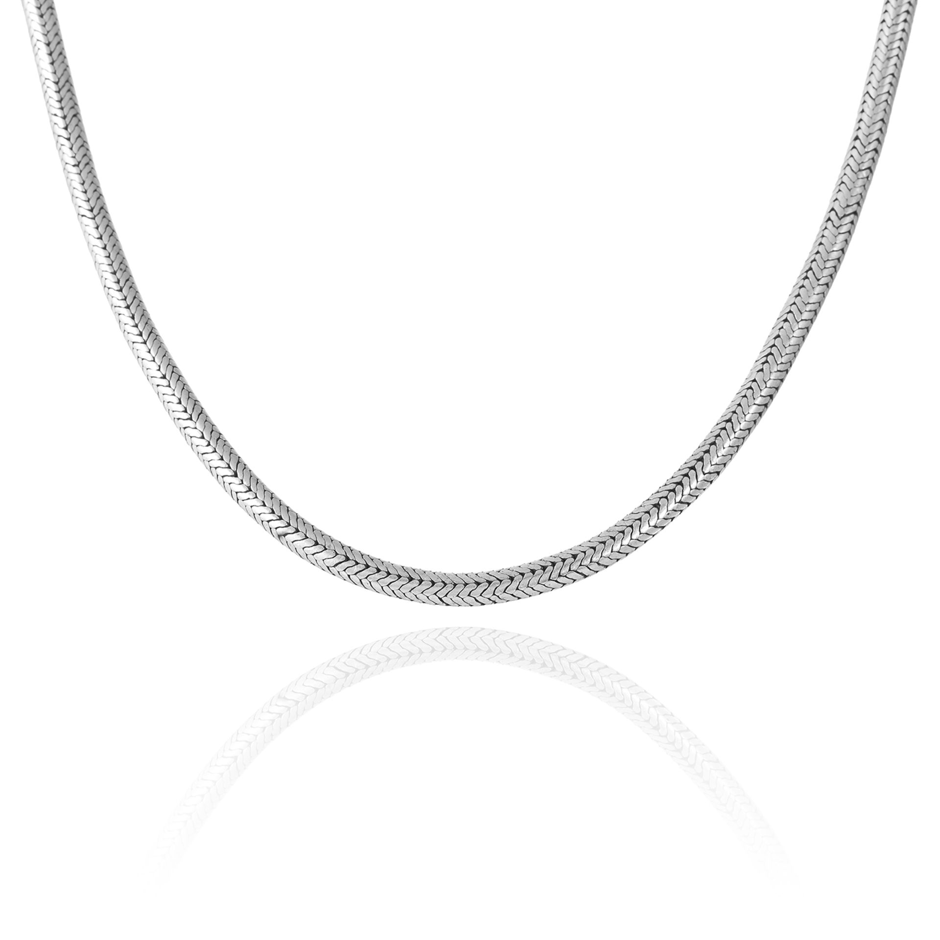 A SNAKE CHAIN in silver, designed as the body of a snake, unmarked, 23 cm, 59g.