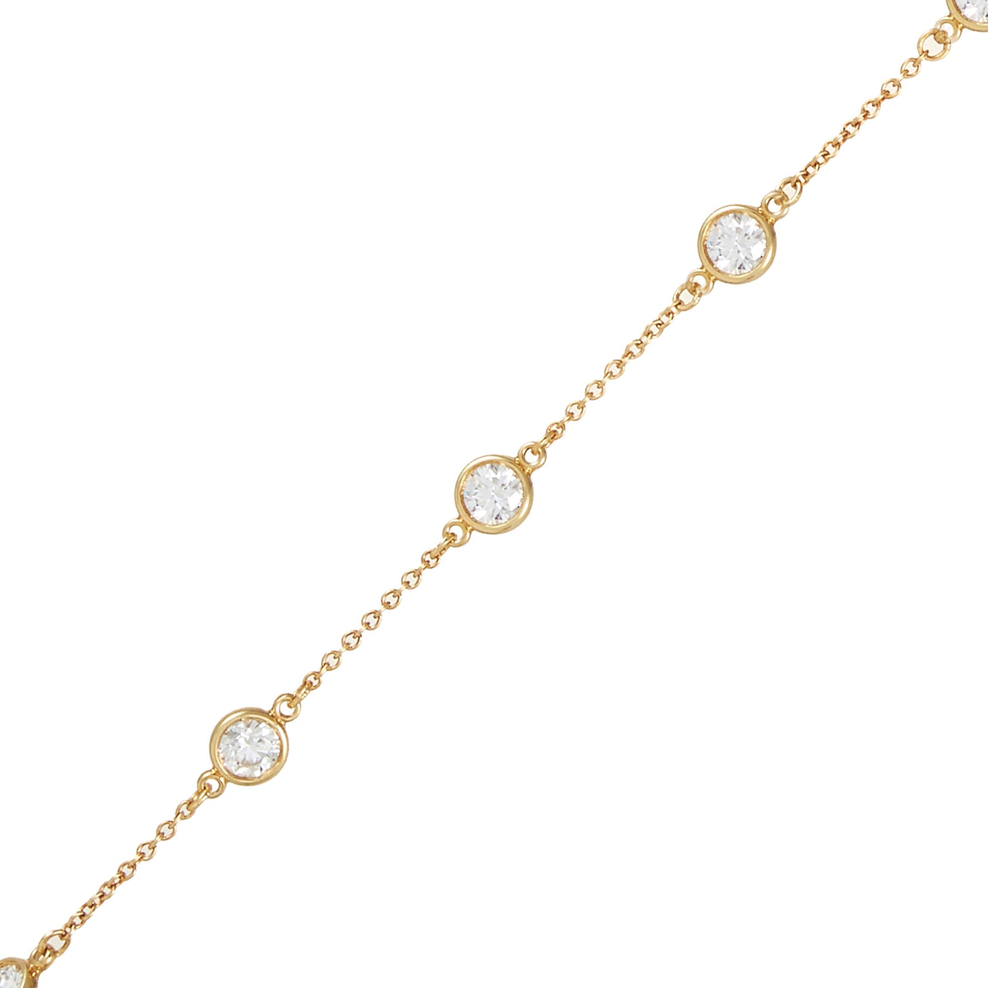 A 1.26 CARAT DIAMOND BRACELET, ELSA PERETTI FOR TIFFANY & CO in 18ct yellow gold, set with seven - Bild 2 aus 2