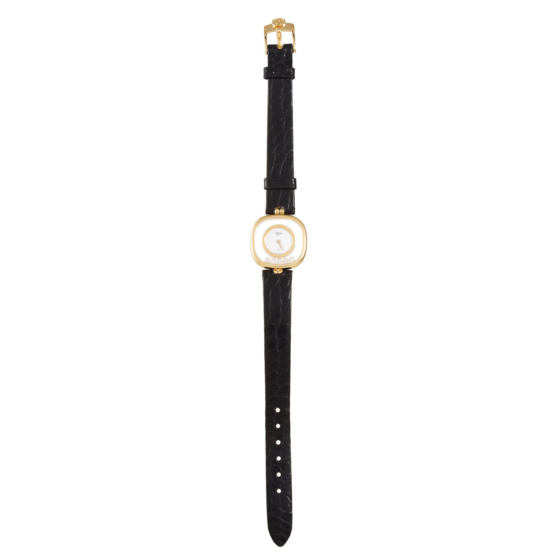A 'HAPPY DIAMOND' LADIES WRISTWATCH, CHOPARD in yellow gold, in 'happy diamond' design, comprising
