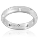 AN ETOILE DIAMOND ETERNITY RING, TIFFANY & CO in platinum, the plain, bevelled band set with ten
