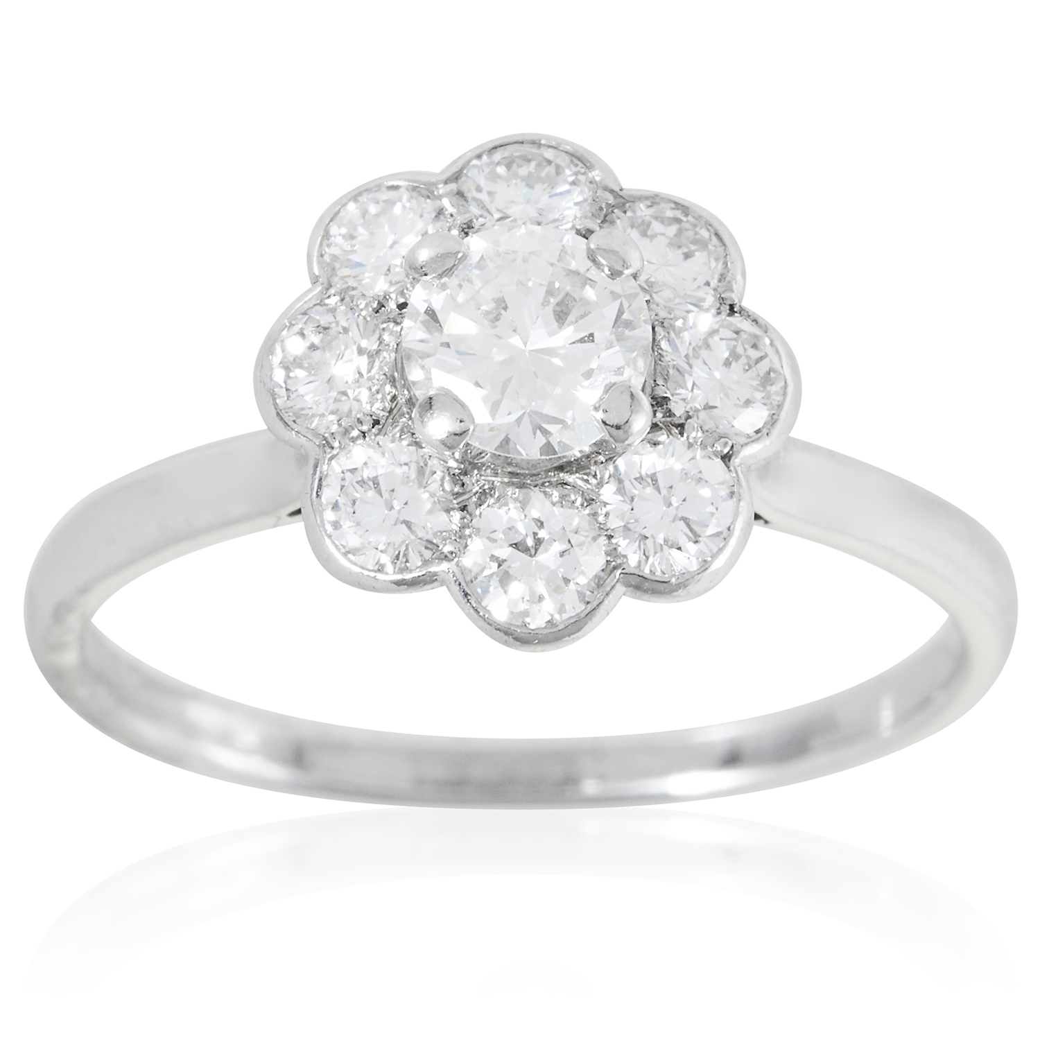 A 1.50 CARAT DIAMOND DRESS RING, CARTIER in white gold or platinum, set with round cut diamonds