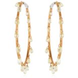 A PAIR OF 6.50 CARAT FANCY YELLOW DIAMOND HOOP EARRINGS in 18ct yellow gold, each designed as a