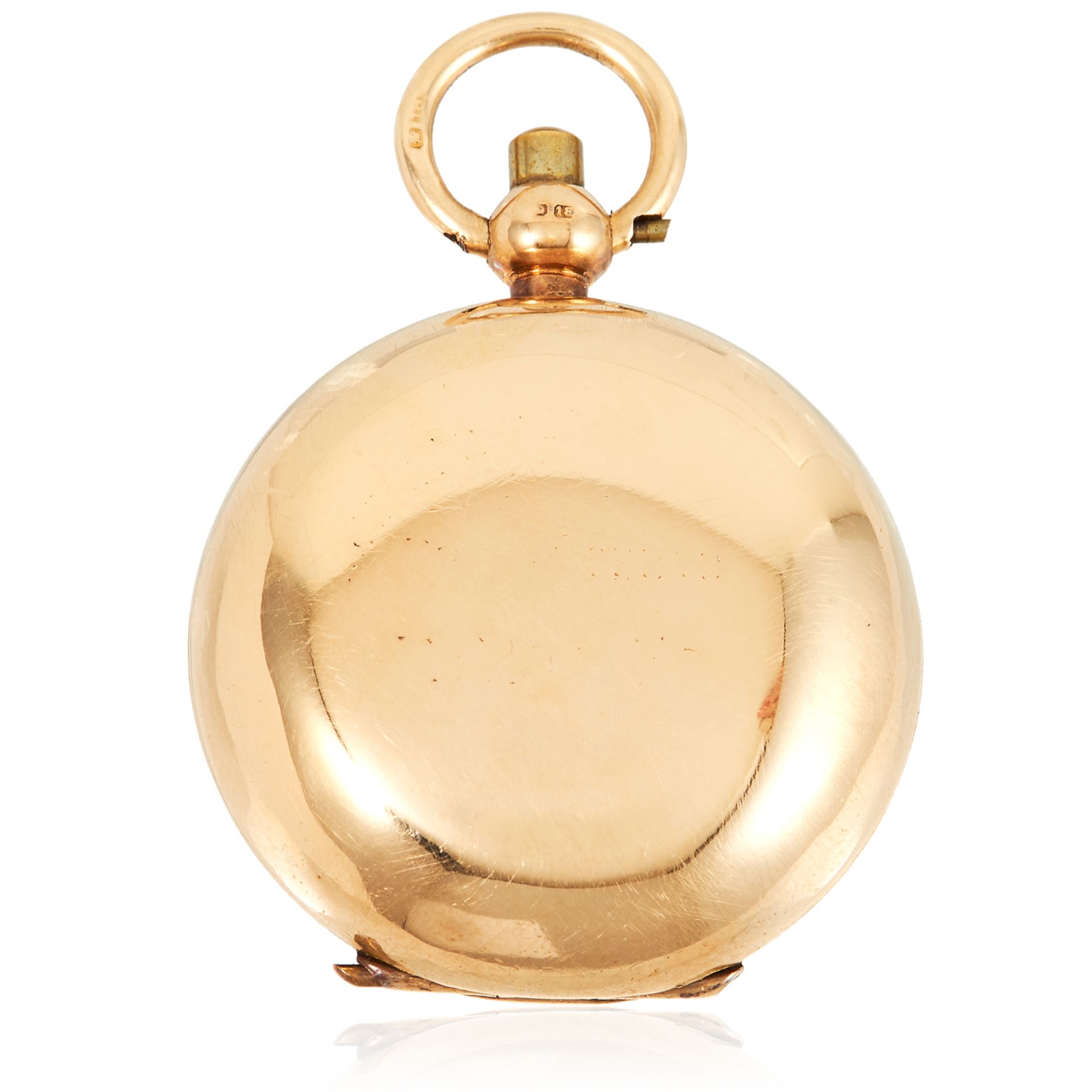 AN ANTIQUE 18 CARAT GOLD SOVEREIGN HOLDER, EARLY 20TH CENTURY circular form, hinged lid, full