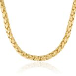 A FANCY LINK CHAIN NECKLACE, SIGNORETTI in 18ct yellow gold, formed of fancy interwoven links with