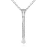 A DIAMOND ZIPPER NECKLACE, LAUDIER in 18ct white gold, designed as a functioning, adjustable zipper,