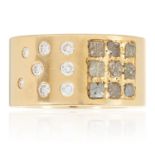 A DIAMOND DRESS RING, CARTIER, CIRCA 1999 in 18ct yellow gold, set with round and rough cut