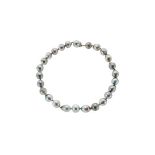 A TAHITIAN PEARL NECKLACE comprising a single row of twenty-six silvery-grey pearls of approximately