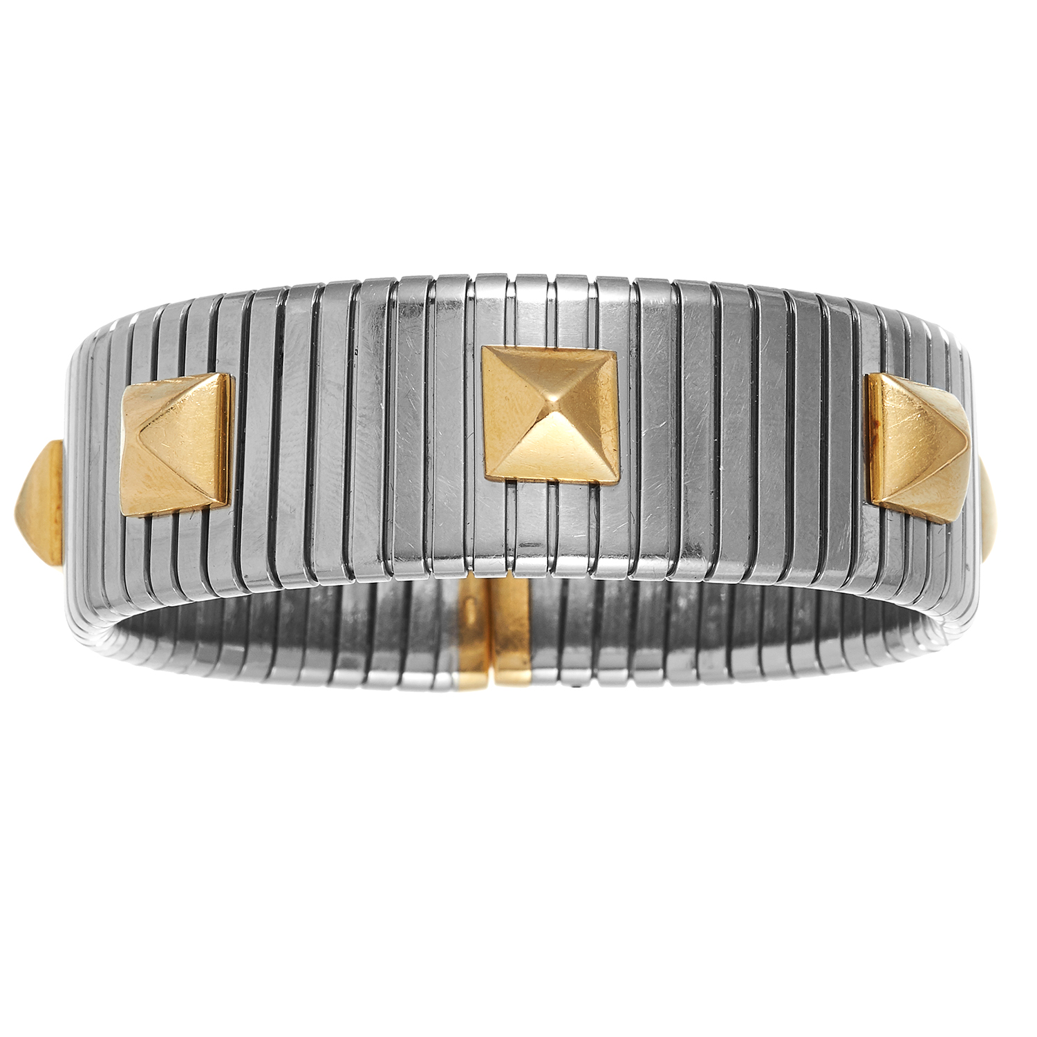 A 'TURBOGAS' STUDDED BRACELET, BULGARI in 18ct yellow and white gold, comprising of 'turbogas'