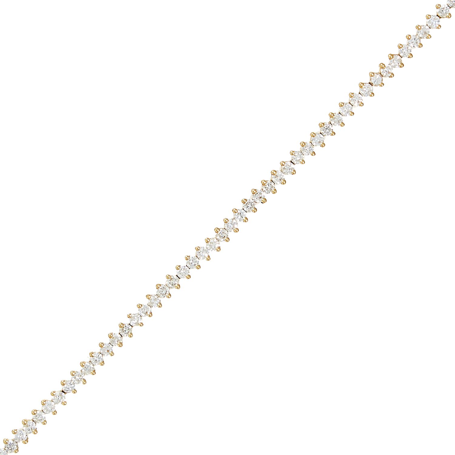 A 2.40 CARAT DIAMOND LINE BRACELET in 18ct yellow gold, comprising a single row of round cut - Image 2 of 2