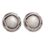 A PAIR OF SILVER EARRINGS in sterling silver, in abstract circular form, unmarked, 2cm, 7.98g.