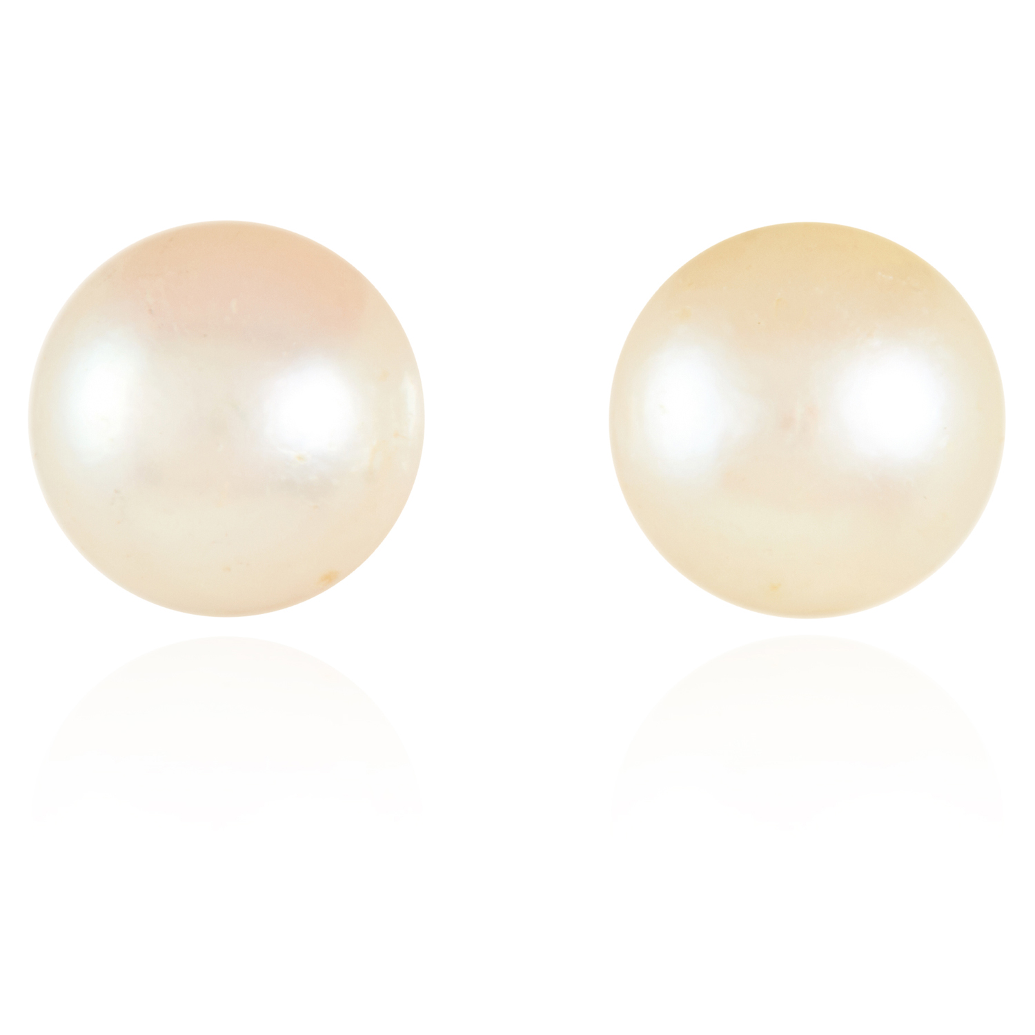 A PEARL EARRING AND RING SUITE in yellow gold, comprising of a pair of pearl earrings and a ring set - Image 2 of 2