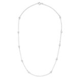 1.85 CARAT DIAMOND CHAIN NECKLACE in 18ct white gold, set with ten round cut diamonds totalling