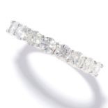 1.02 CARAT DIAMOND RING in 18ct white gold, set with nine round cut diamonds totalling approximately