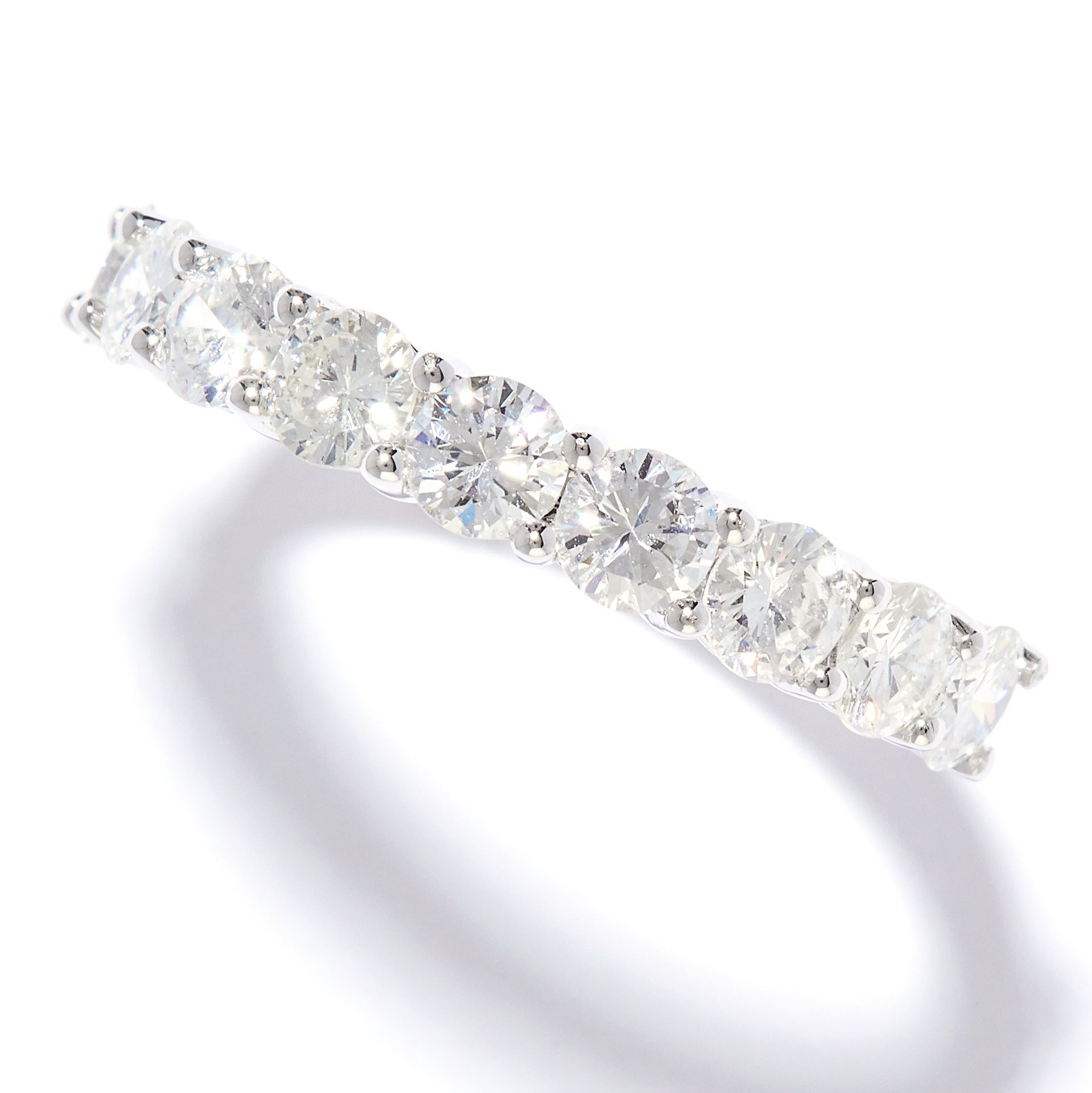 1.02 CARAT DIAMOND RING in 18ct white gold, set with nine round cut diamonds totalling approximately