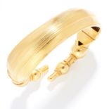 GOLD BANGLE, ILIAS LALAOUNIS in 22ct yellow gold, the articulated body with textured motifs and