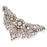 ANTIQUE 7.12 CARAT DIAMOND BROOCH in yellow gold, set with old cut diamonds totalling