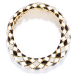 DIAMOND AND ENAMEL BRACELET, DAVID WEBB in 18ct yellow gold, the articulated bracelet is set with