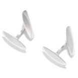 SILVER CUFFLINKS, GEORG JENSEN in sterling silver, each comprising of two silver batons, signed