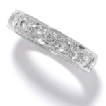 A 1.50 CARAT DIAMOND ETERNITY RING in platinum or white gold, set with a single row of round cut