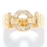 DIAMOND DRESS RING, FRENCH in high carat yellow gold, the circular form is set with round cut