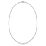 10.00 CARAT DIAMOND RIVIERA NECKLACE in 18ct white gold, set with graduating round cut diamonds