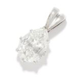 1.28 CARAT DIAMOND PENDANT in white gold or platinum, comprising of a pear cut diamond of