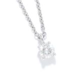 0.20 CARAT DIAMOND PENDANT, TIFFANY AND CO in platinum, set with a round cut diamond of