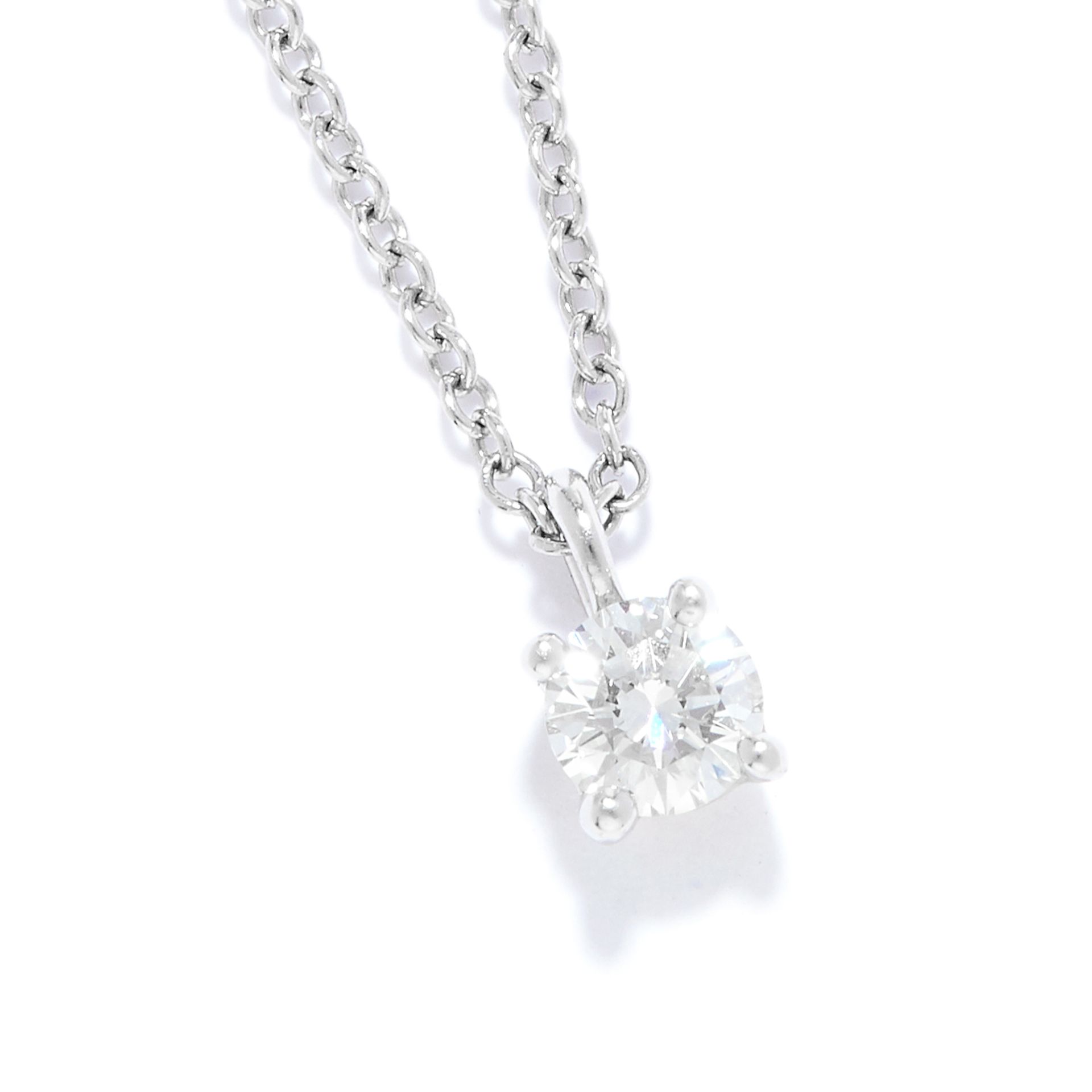 0.20 CARAT DIAMOND PENDANT, TIFFANY AND CO in platinum, set with a round cut diamond of