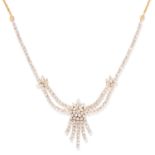 10.00 CARAT DIAMOND NECKLACE in 18ct yellow gold, set with a row of round cut diamonds, suspending