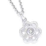 HAPPY DIAMOND PENDANT, CHOPPARD in 18ct white gold, depicting a flower set with round cut
