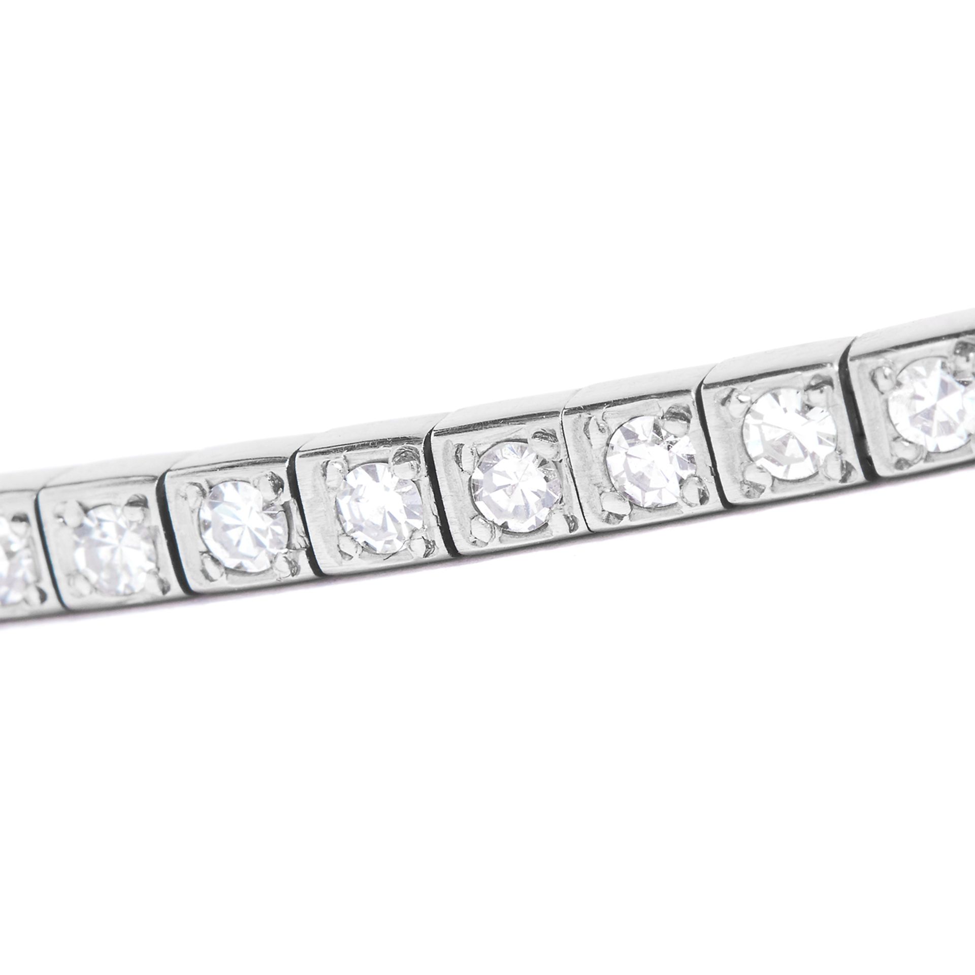 DIAMOND LINE BRACELET, CARTIER in 18ct white gold, set with a row of round cut diamonds, signed - Bild 2 aus 2