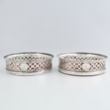 PAIR OF ANTIQUE GEORGE III STERLING SILVER WINE COASTERS, ROBERT & DAVID HENNELL, LONDON 1798 of