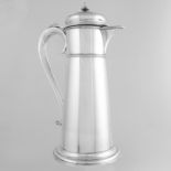 ANTIQUE AMERICAN STERLING SILVER COCKTAIL JUG CIRCA 1920 the tapering body with scrolling handle and